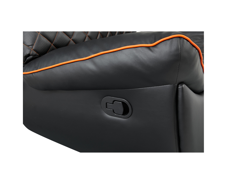 Gaming Chair: Vertex Throne Gaming Sofa Black/Orange PVC